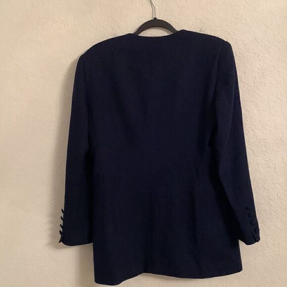 Jones New York Wool Blazer w/ Shoulder Pads Size 10 - Picture 2 of 13